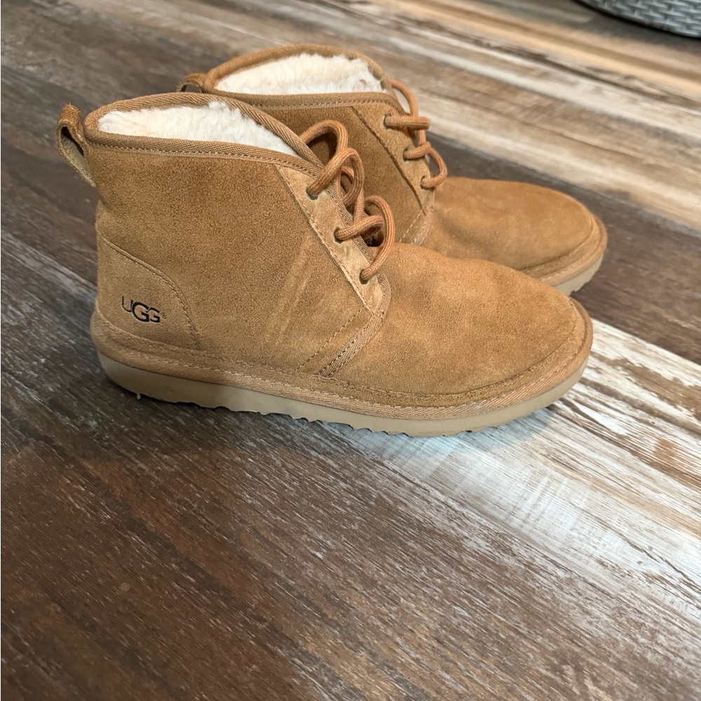 UGG Chestnut Suede Lace-Up Ankle Boots